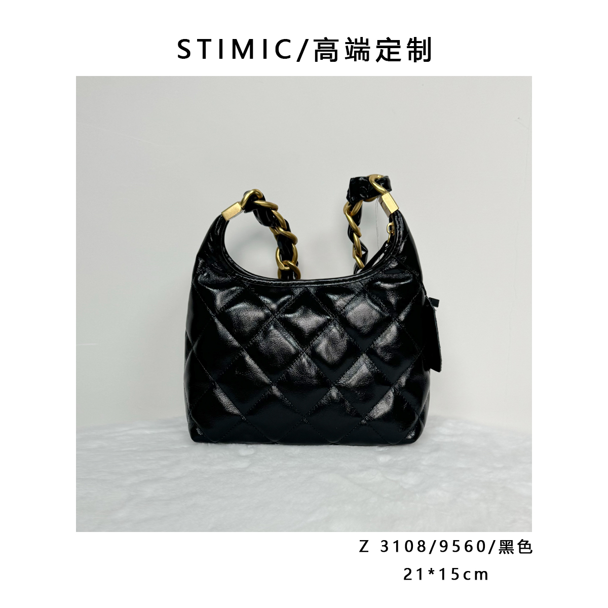 Z3108/9560/黑色Paiyuge高端订制手工时尚女士单肩斜挎手提包9560