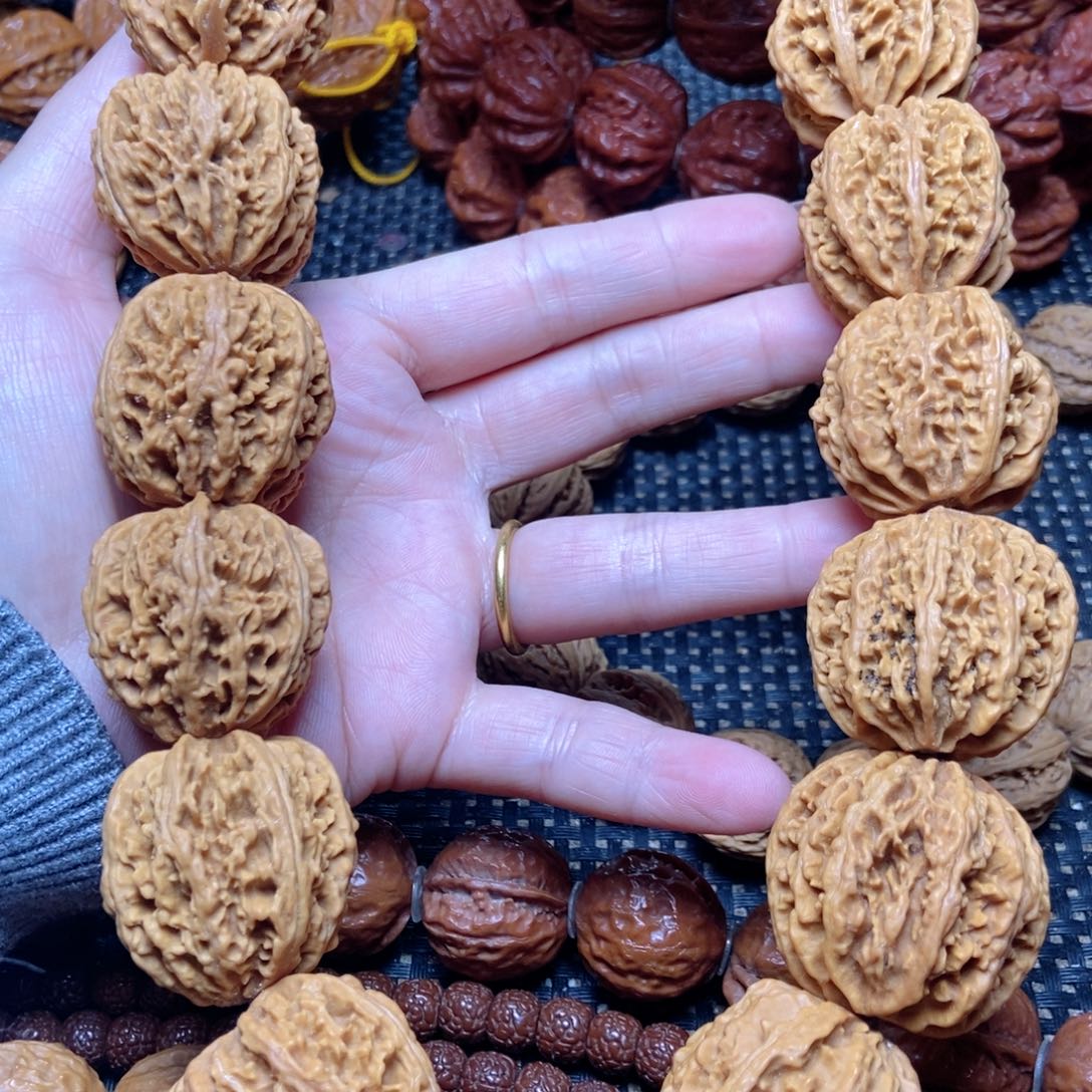 手串文玩核桃蚂蚁纹粗筋八棱手持