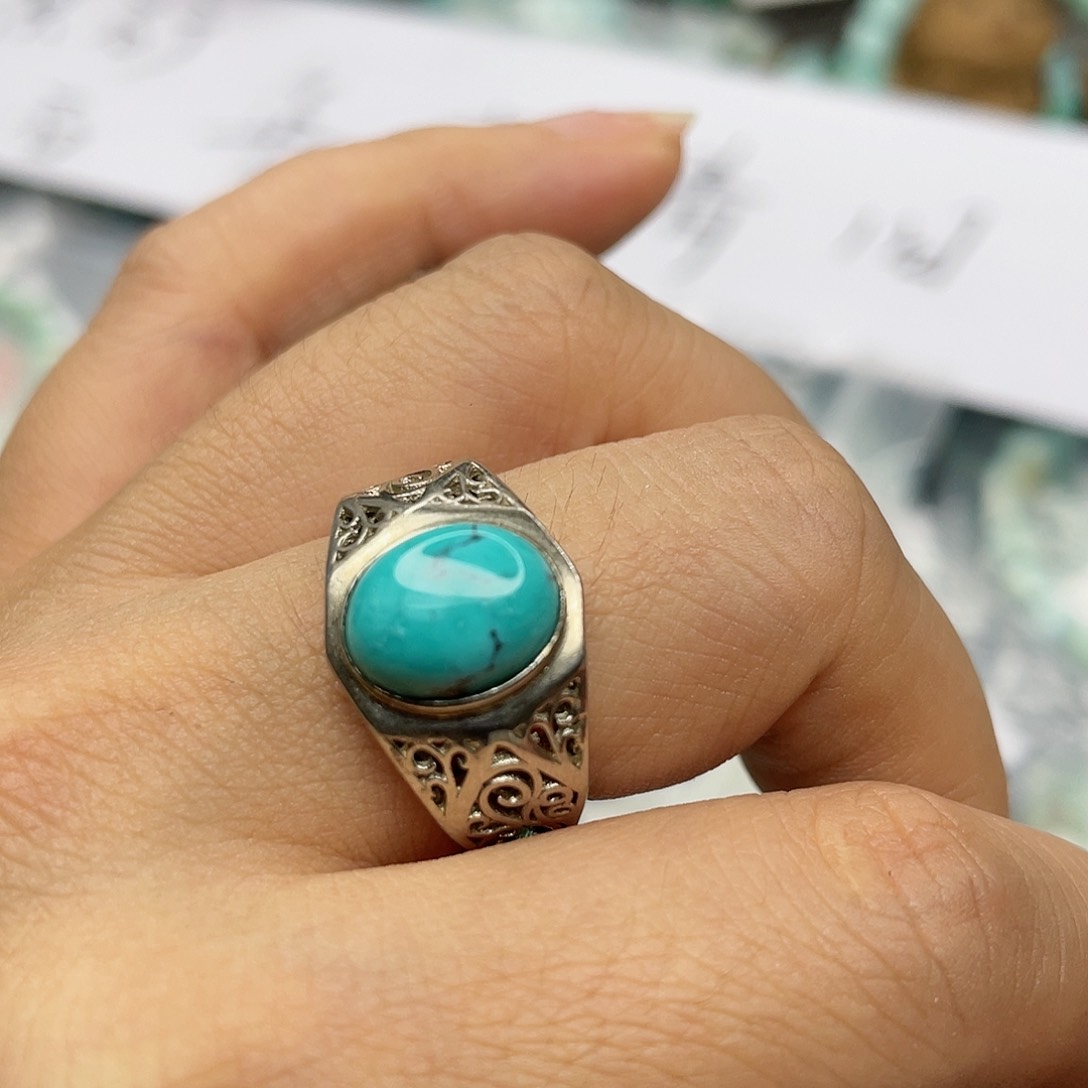 绿松石珠宝奇石银S925镶嵌