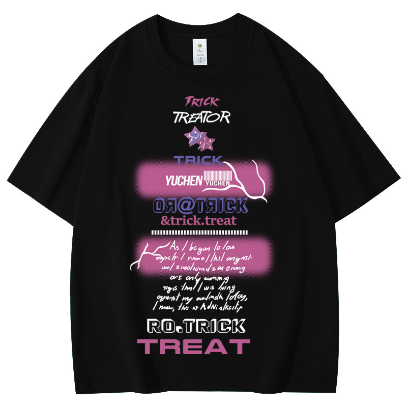 夏季美式复古短袖T恤圆领t恤休闲白色学生宽松情侣装ins潮流上衣