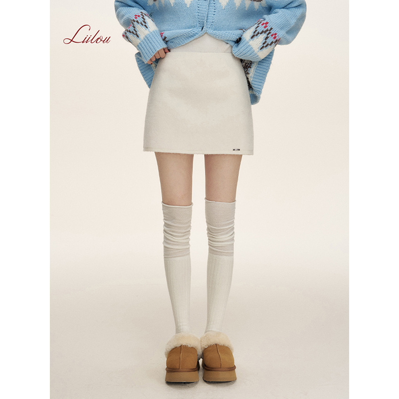 《旺旺雪宝专属》Liilou 至简 加厚毛呢A字秋冬包臀短裙