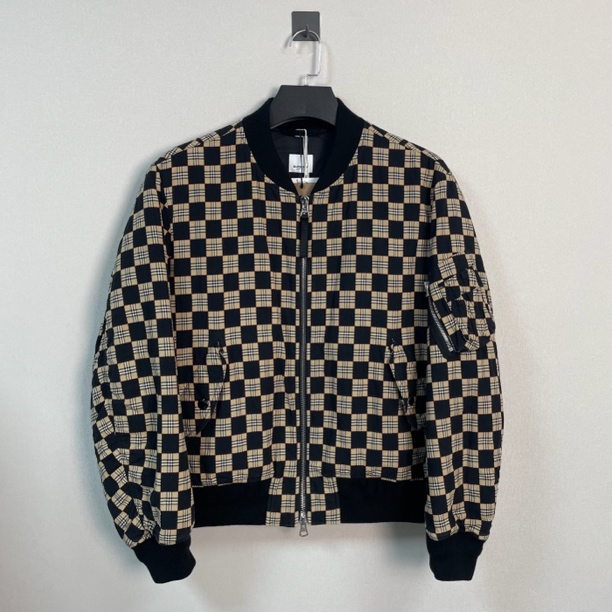 未使用 BURBERRY/博柏利 棋盘格满印棉服夹克/M码/带吊/价12500
