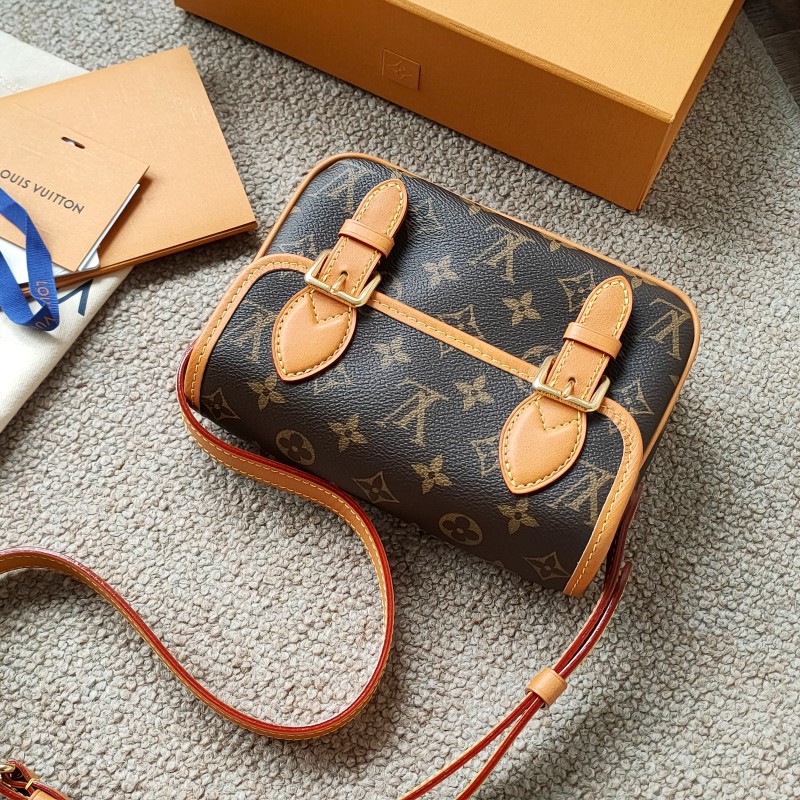 未使用 LouisVuitton/路易威登 Azul-棕色老花 mini邮差包/53959