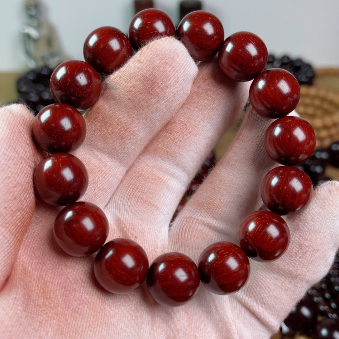 小叶紫檀手串/手链1.5高油润鱼鳞多星材质细腻精品