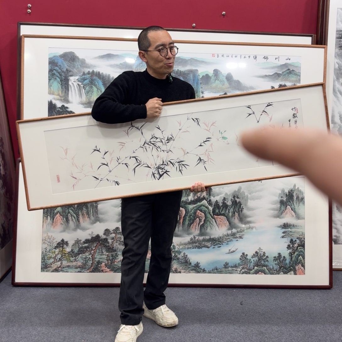 国画带框绘画160/45尺寸