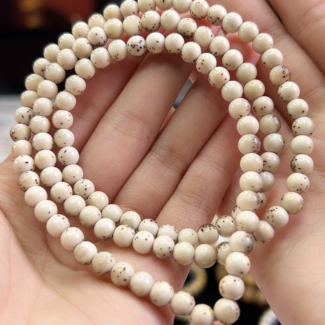手串星月菩提Fqh6mm玉化火烧云 大留白 颗粒星