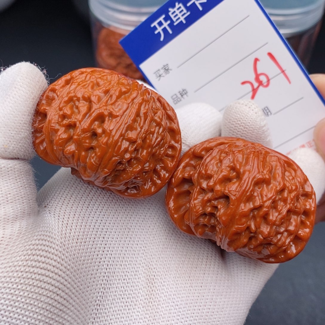 文玩核桃把件46球白261