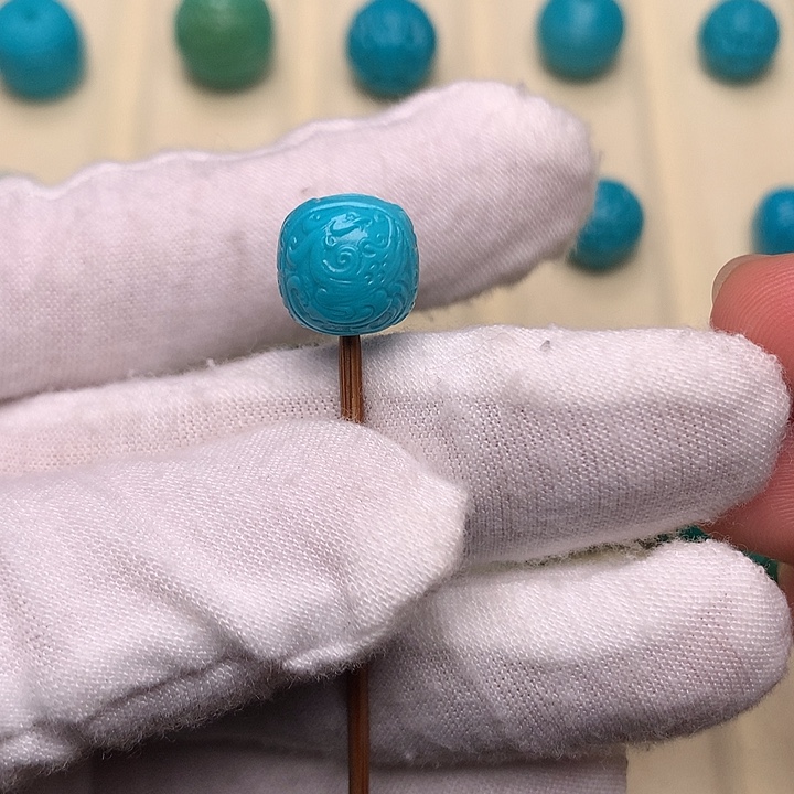 绿松石未镶嵌绿松石龙凤10.5