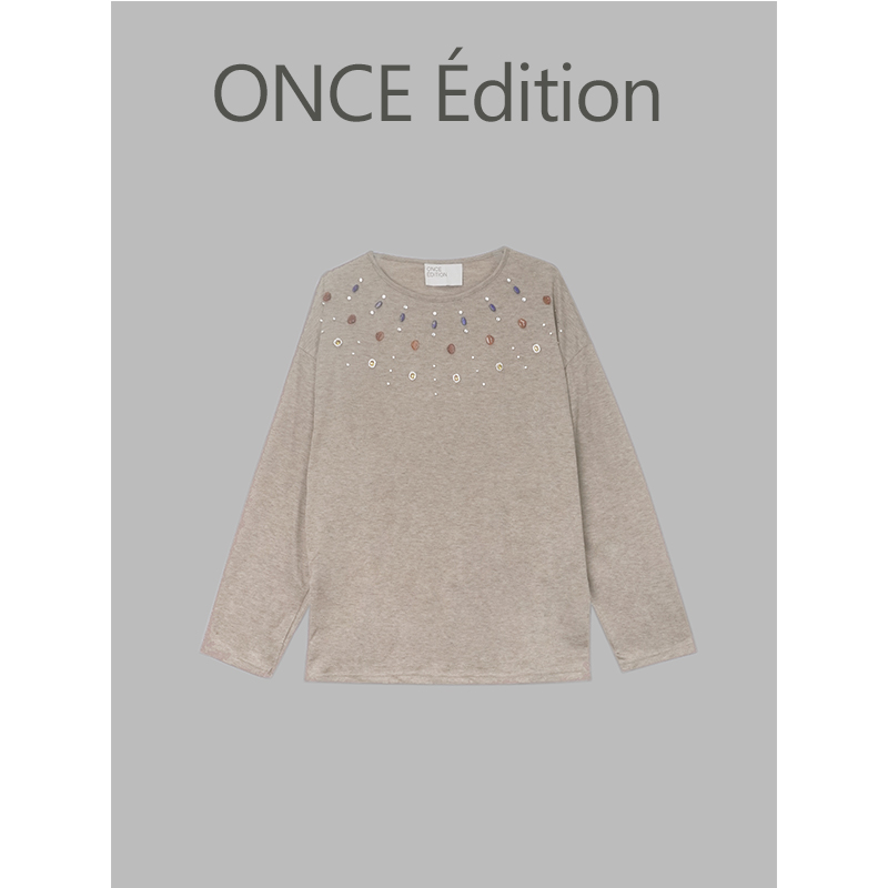 【张师傅】ONCE edit“Experience” 彩纱垂感 手缝立体彩石柔云棉T恤