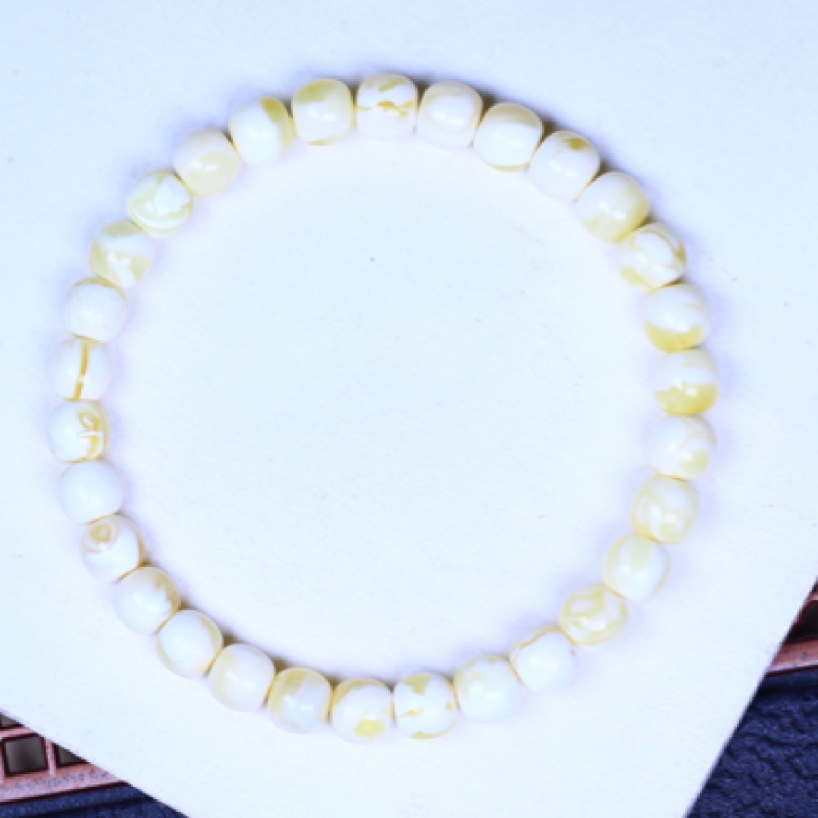 6.5*6mm俄料白花老型手串 4.9克，高桩完美归圆，精致到每一粒籽