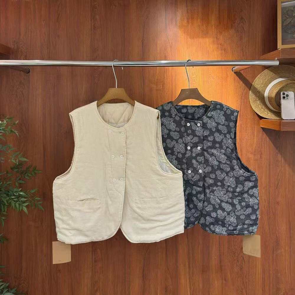 LD#5915#日系复古夹棉马甲 FL