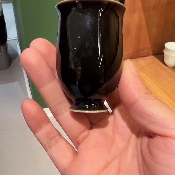 手工胎乌金釉玉兰杯杯杯