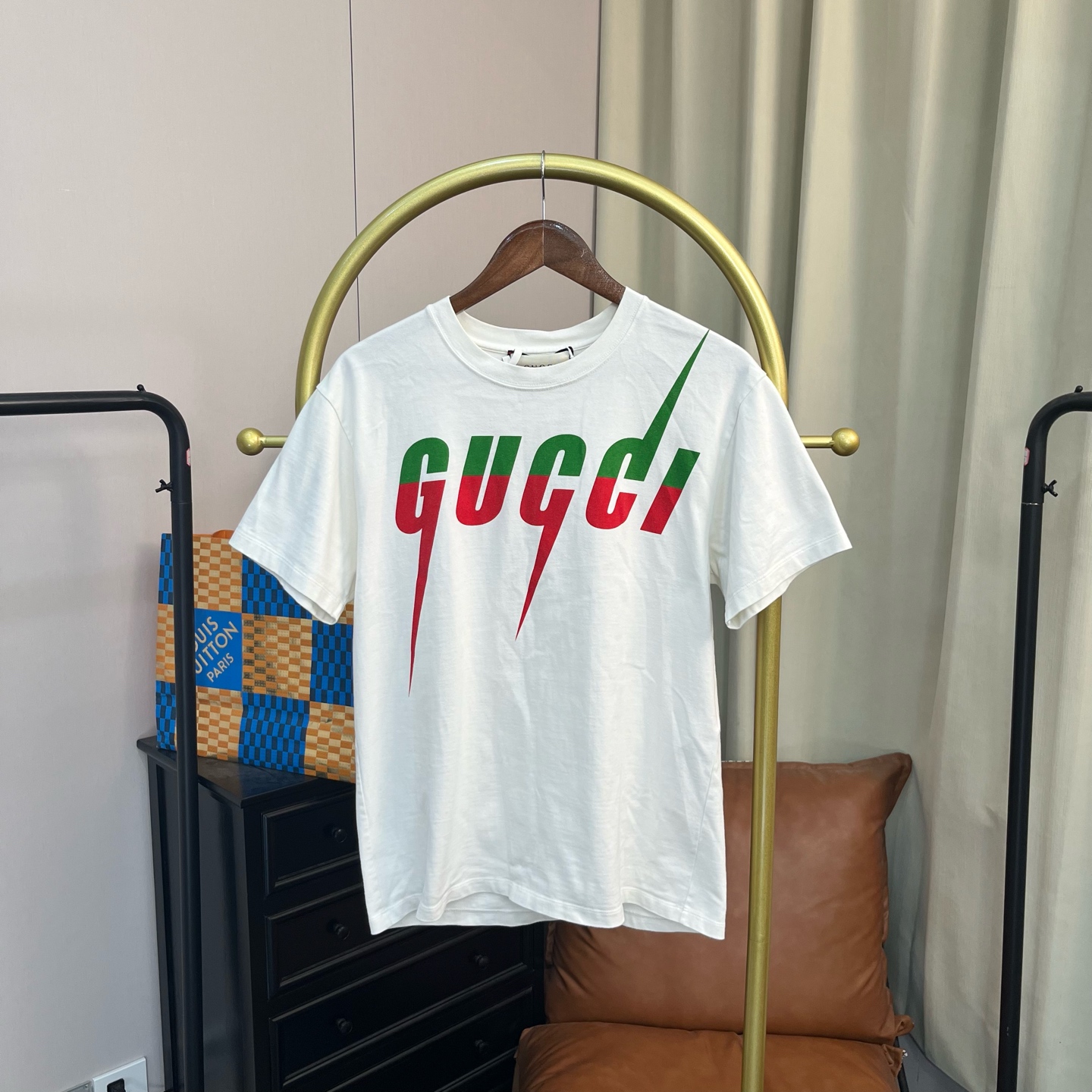 99新 GUCCI/古驰 梅芙 白色闪电短袖 xs码 