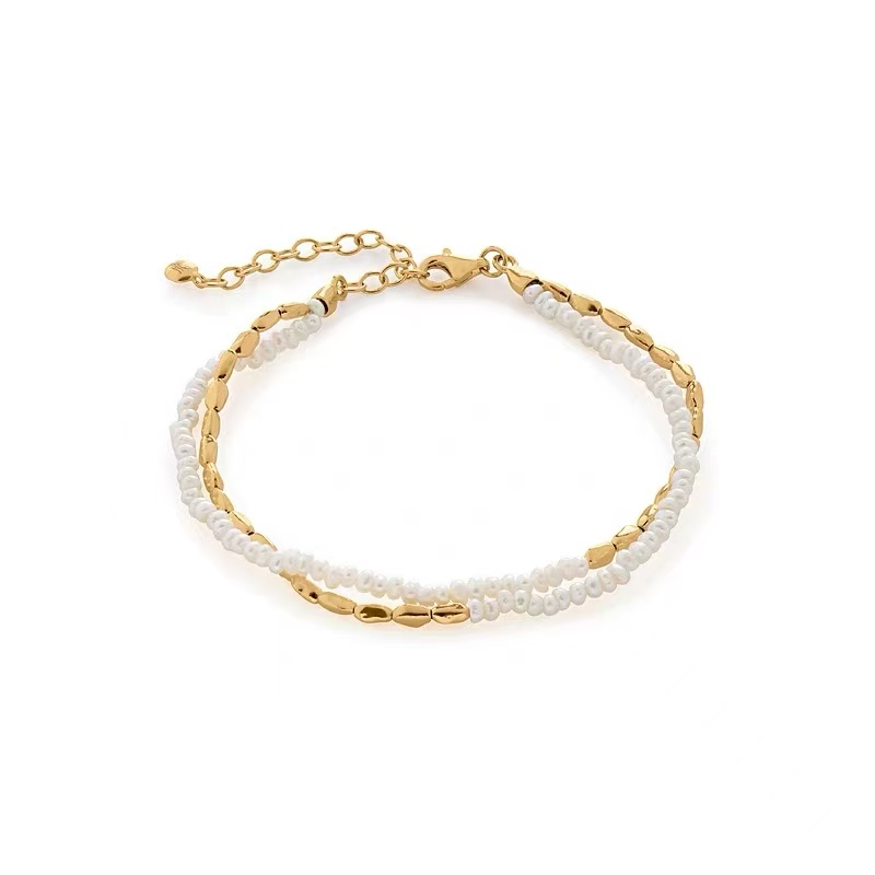 铜合金手链 【莫妮卡】真的小米珠珠手链饰品轻奢小众