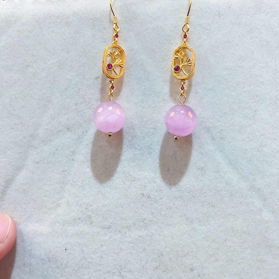 锂辉石耳饰未镶嵌耳饰