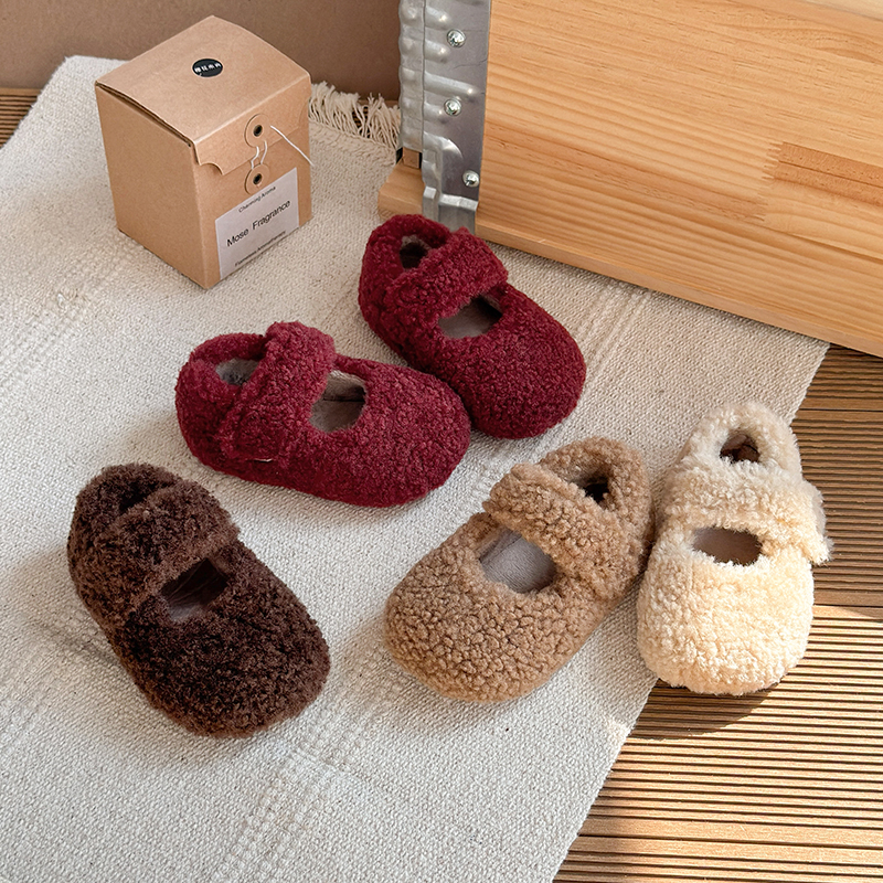 2025韩版ins风儿童软糯奶奶鞋百搭毛毛鞋女童可爱棉鞋宝宝鞋022