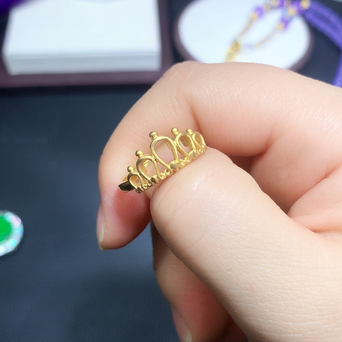 铜合金金色皇冠戒指