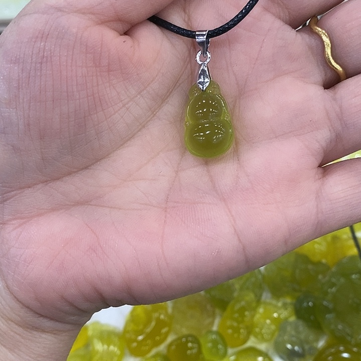 蛇纹石玉合金颈饰