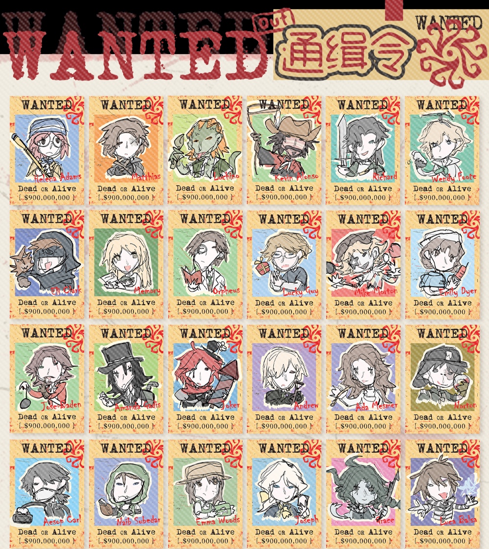 第五人格通缉令系列拍立得吧唧盲盒（代拆）