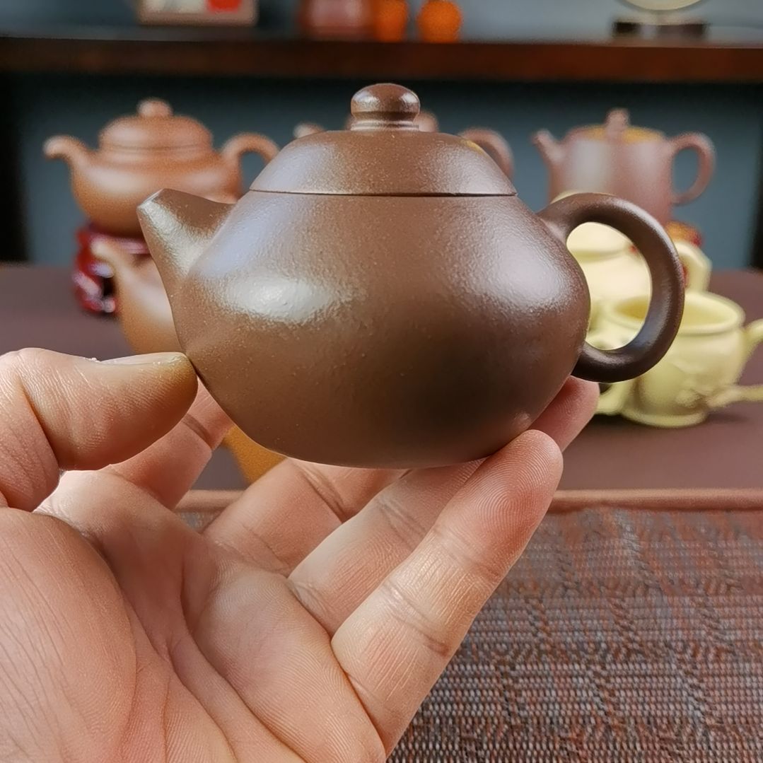 紫砂茶壶老紫泥文旦180CC