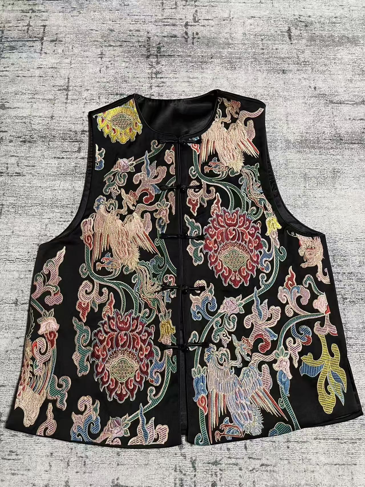 【89301】新中式国风满刺绣马甲