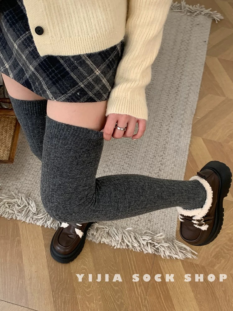 灰灰呀！代替秋裤！保暖超柔棉光面赛络纺工艺 过膝大腿袜长筒袜