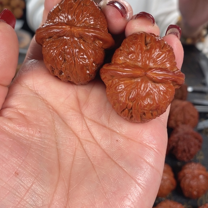 核桃元宝一对 色差款