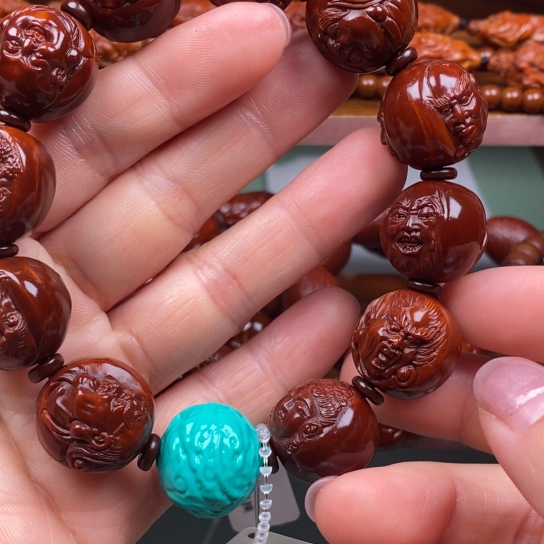 做***己木质橄榄核回血直播间