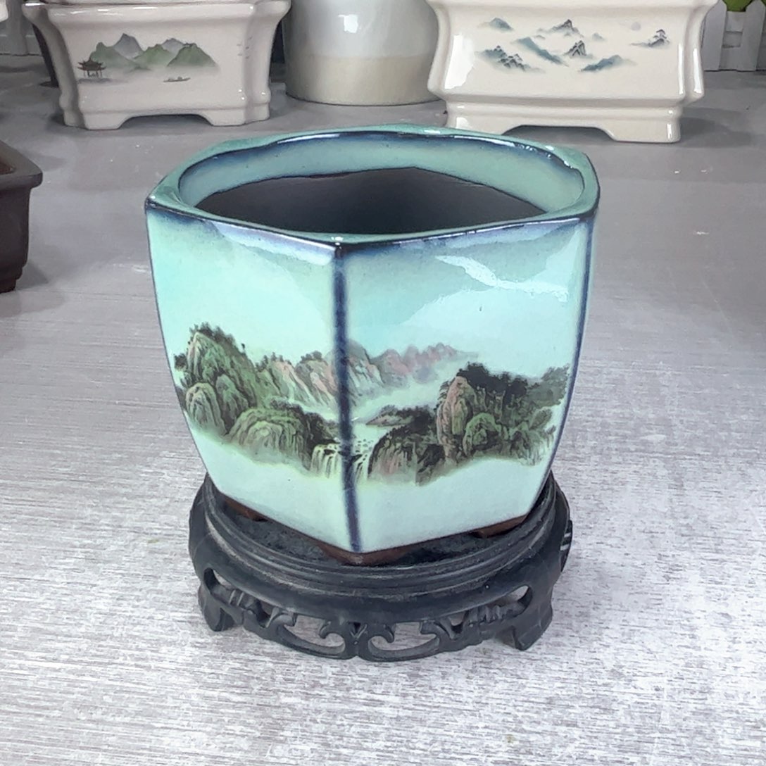 口  10*8.5陶瓷绿植多肉花盆拍满8.8包邮发货