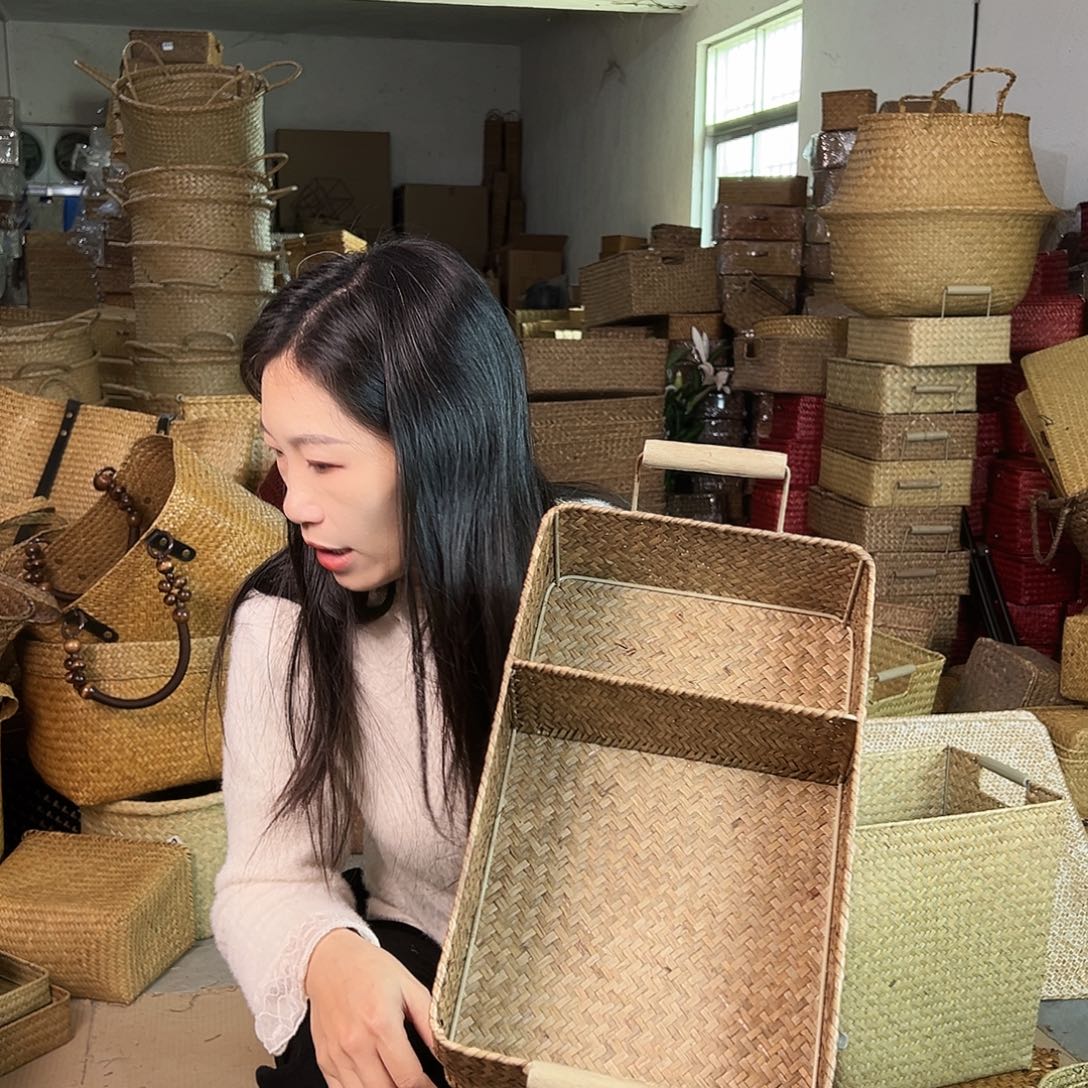 草编草编包/草编收纳盒带瑕疵