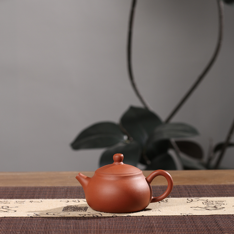 潮州朱泥手拉壶工夫茶君子壶大容量功夫小茶壶家用全手工复古茶壶