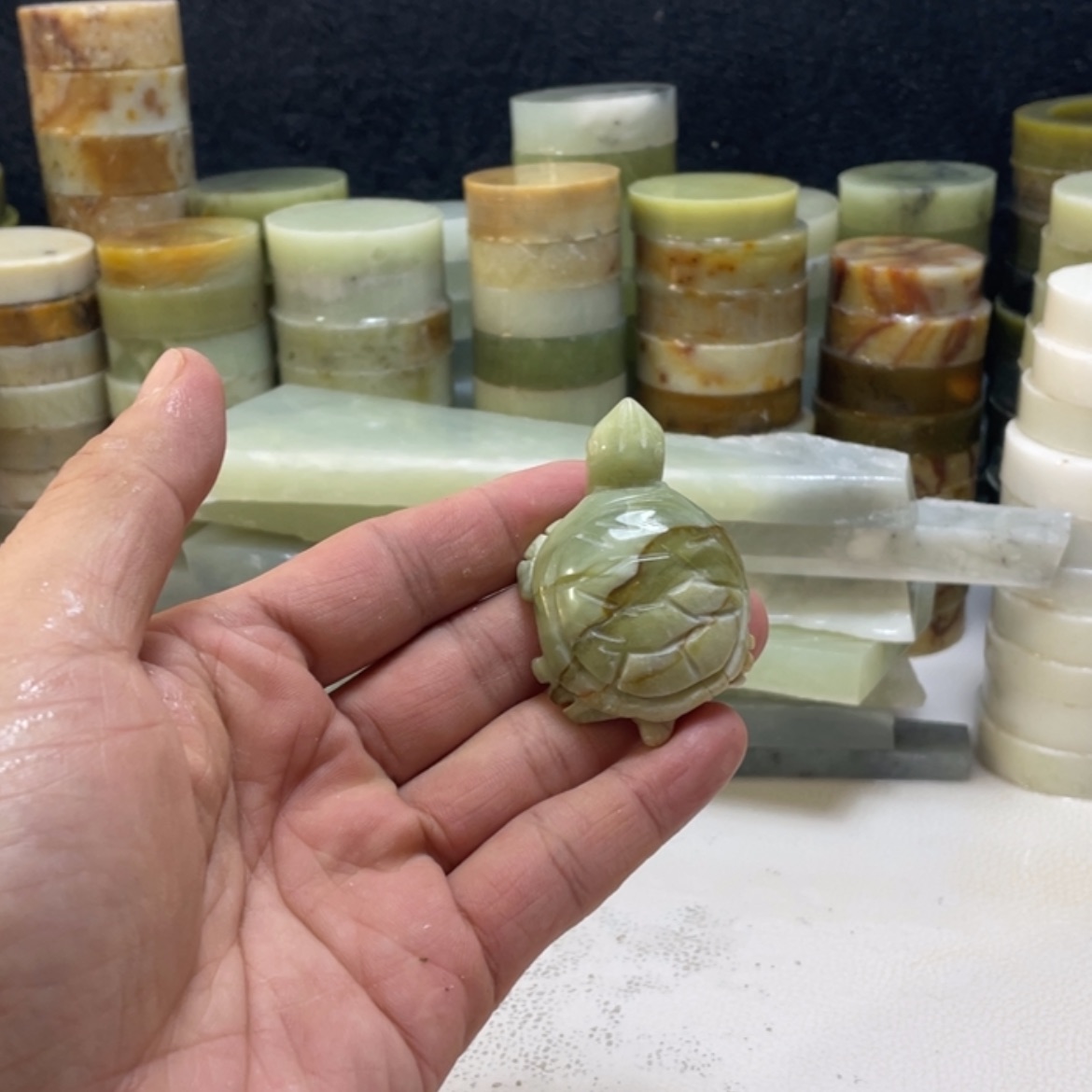 【闪购商品】蛇纹石玉珠宝半成品未镶嵌