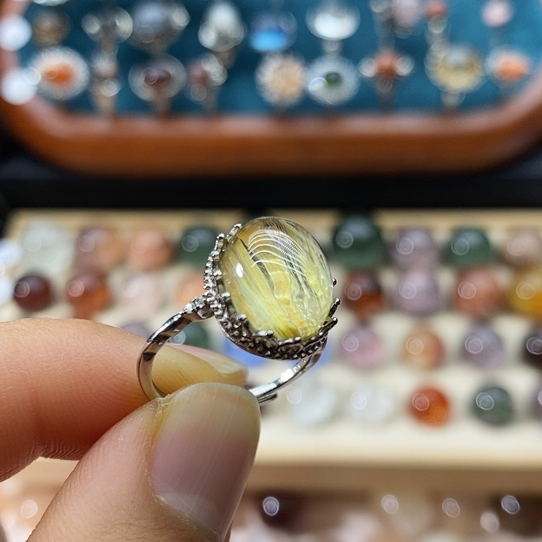 水晶戒指银S925镶嵌定制
