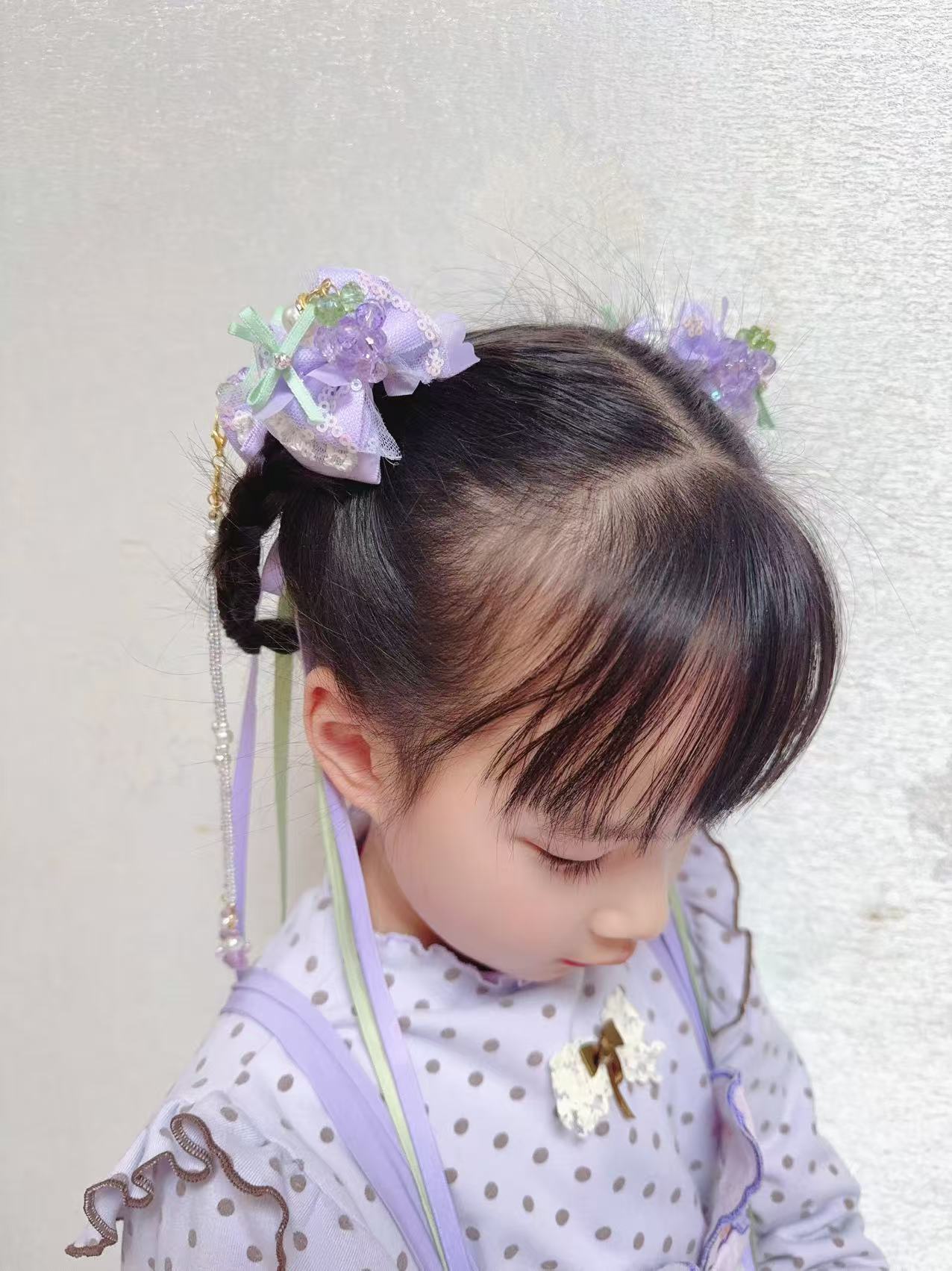 锦愫《葡萄不淘》原创纯手工超仙轻奢国风紫色葡萄流苏半扎抓夹