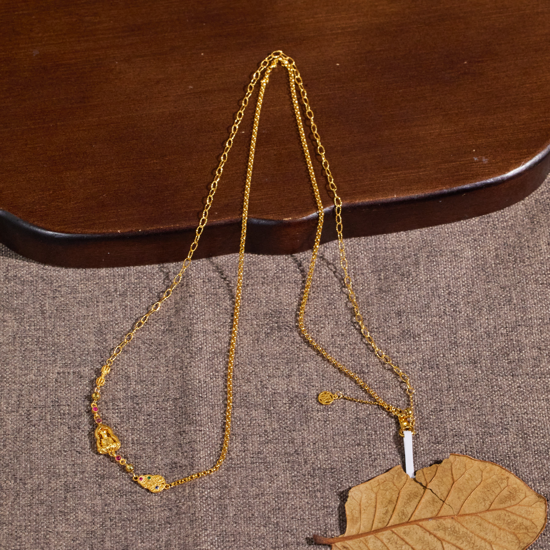 【歪歪力推/歪歪】地藏王项链*（素金）（加加）18K金镶嵌N8716