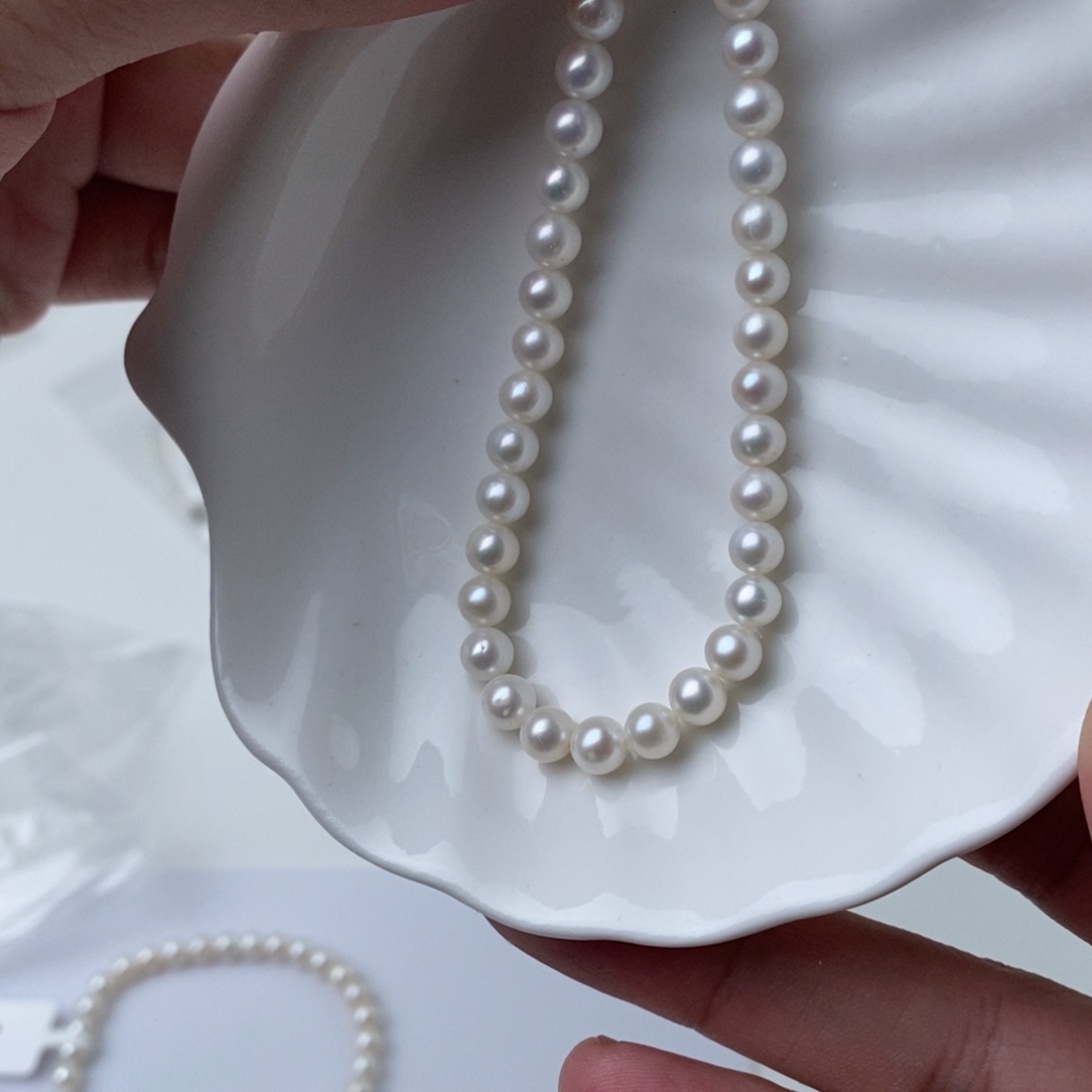 项链银S925镶嵌淡水珍珠103391