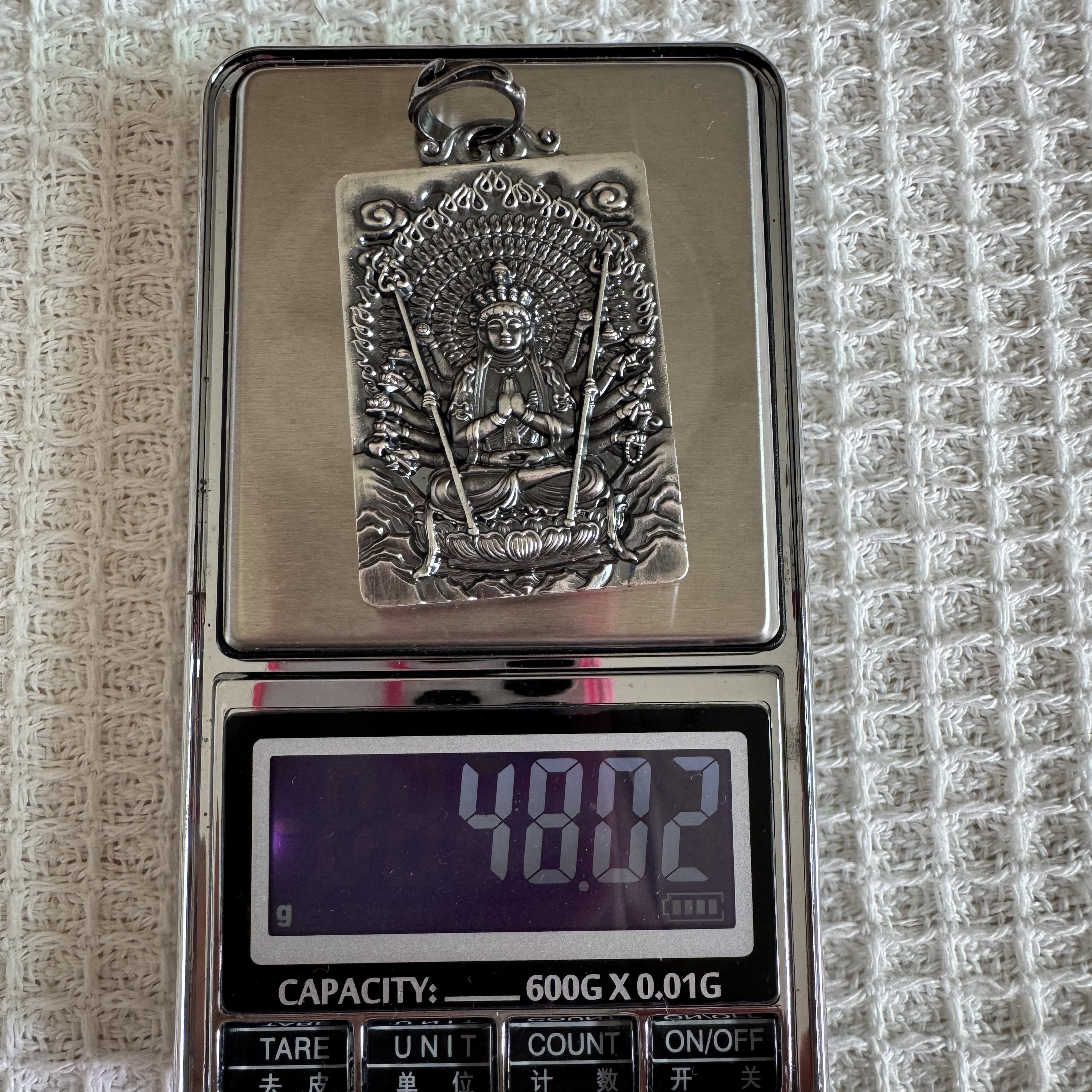 吊坠足银 纯银千手观音999足银吊坠