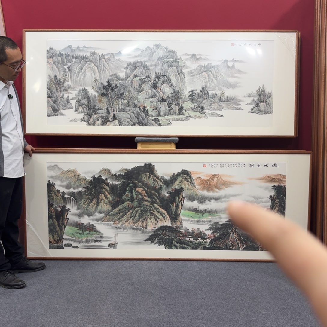 国画带框绘画210/80尺寸