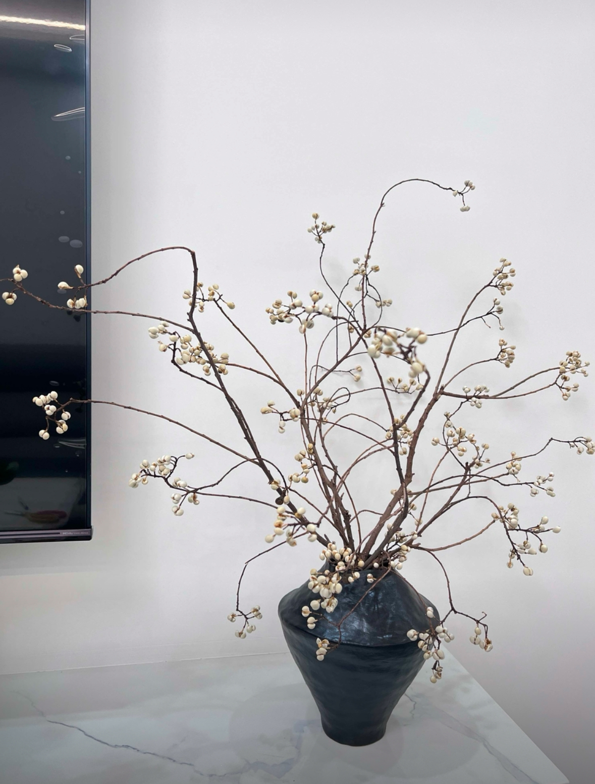 乌桕果干花花束天然装饰客厅插花侘寂风格树枝