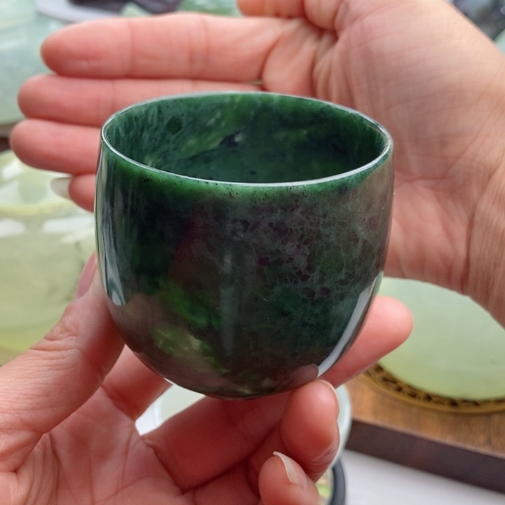 岫玉四大名玉茶杯120c c未镶嵌