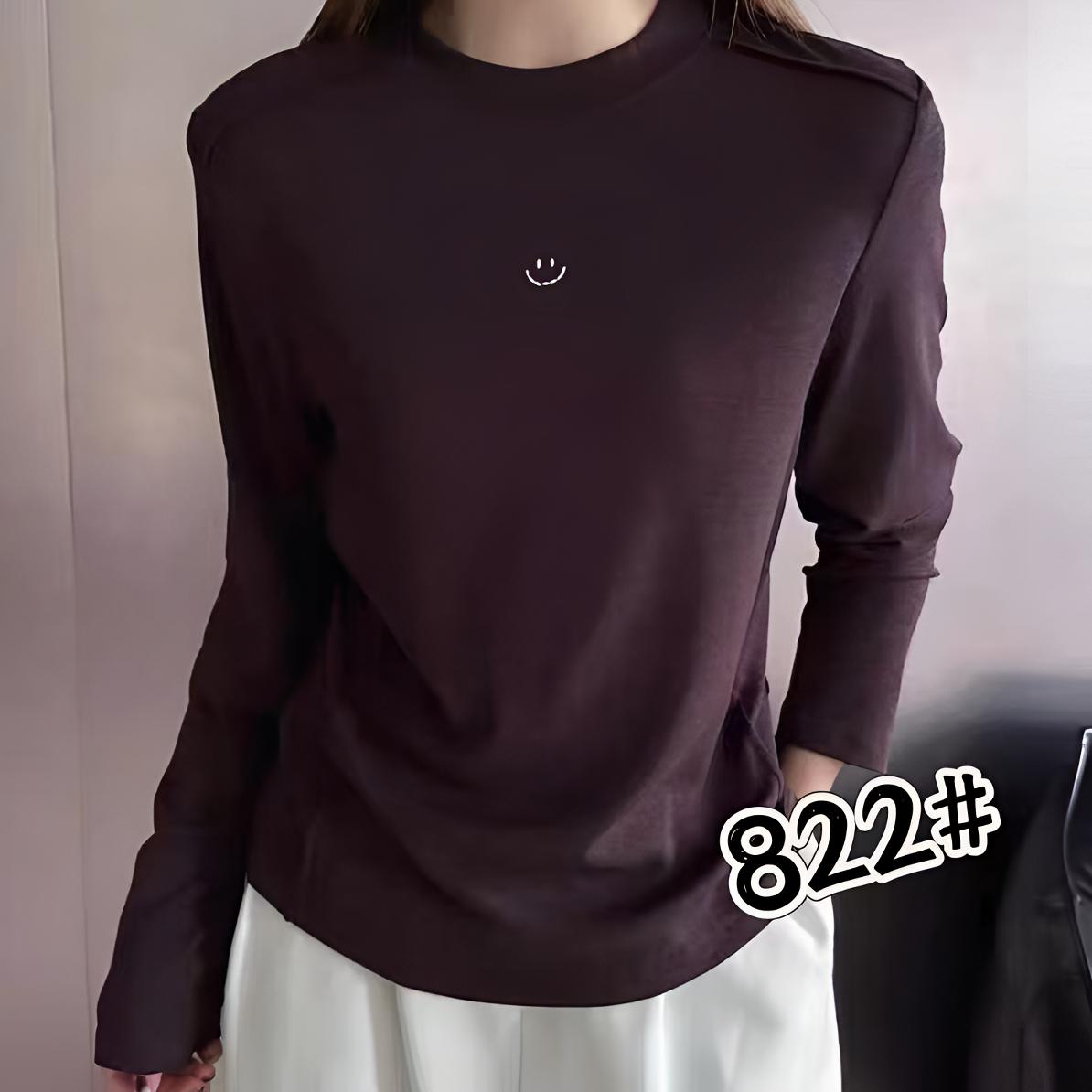 高品质蛋白绒立领长袖女款韩版加厚T恤中领修身休闲百搭