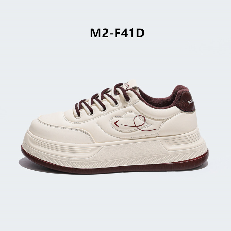 2025新款百搭小白鞋女轻便舒适透气厚底秋冬休闲加绒系带时尚板鞋