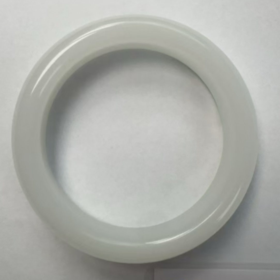 和田玉白玉宽条手镯