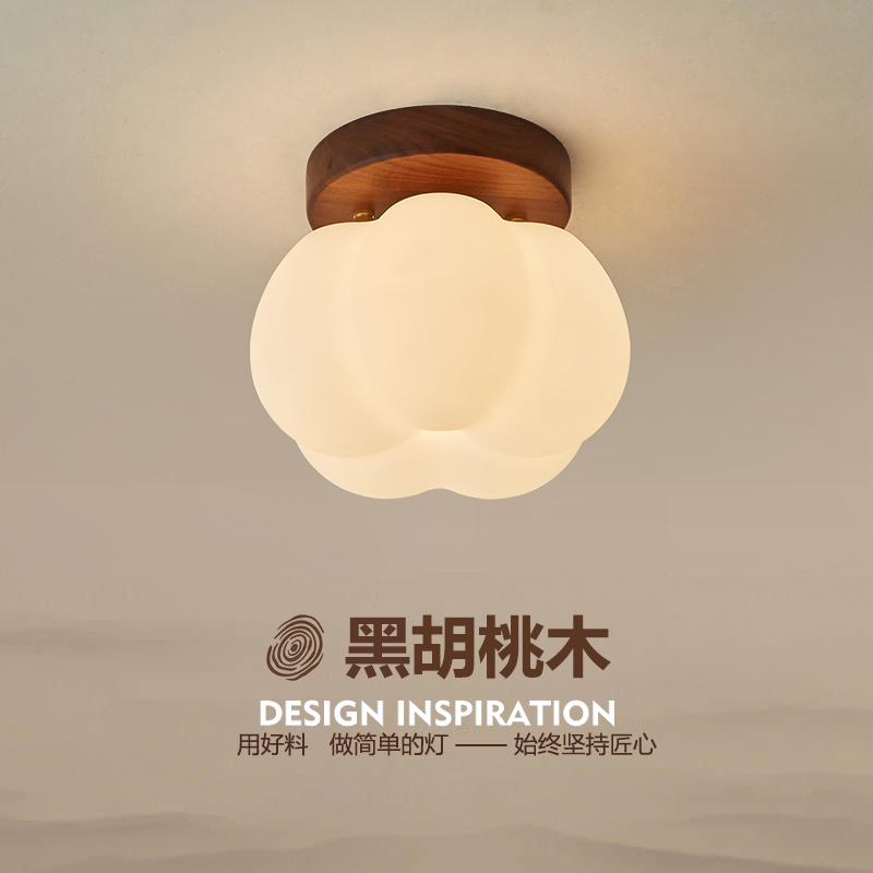 日式复古走廊灯过道灯衣帽间入户玄关门厅灯中古吸顶灯阳台棉花灯