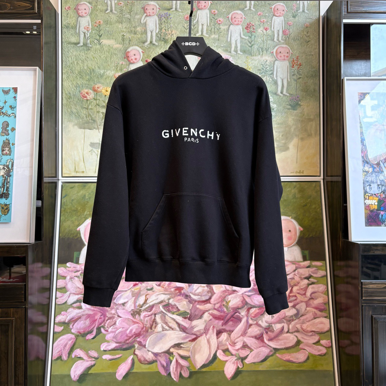 95新 Givenchy/纪梵希 【BW】logo印花连帽卫衣 XS码/公价6700
