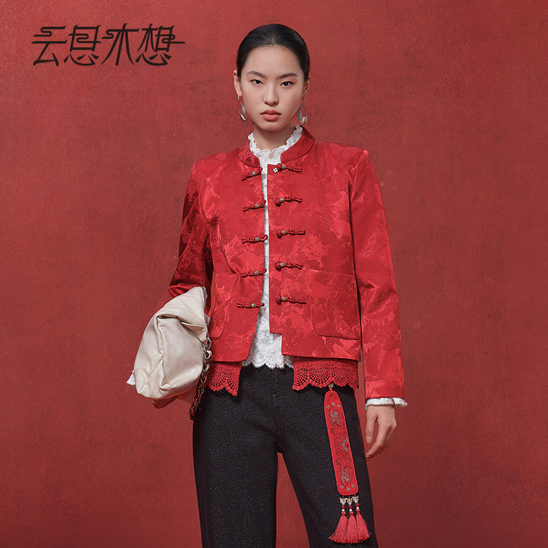 Ysimo-X云思木想 蝶舞佳期 新款中式立领盘扣短款外套13772