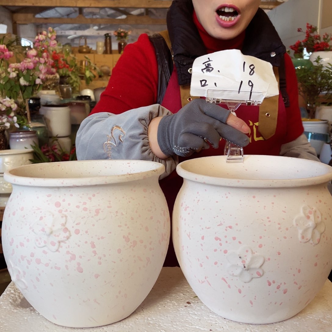 紫砂花盆高度18口径19