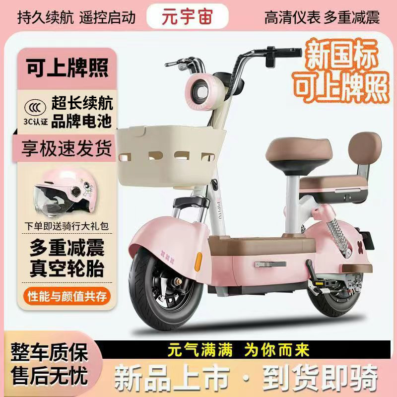 新国标电动车48V可上牌成人男女士元宇宙电动自行车轻便代步车
