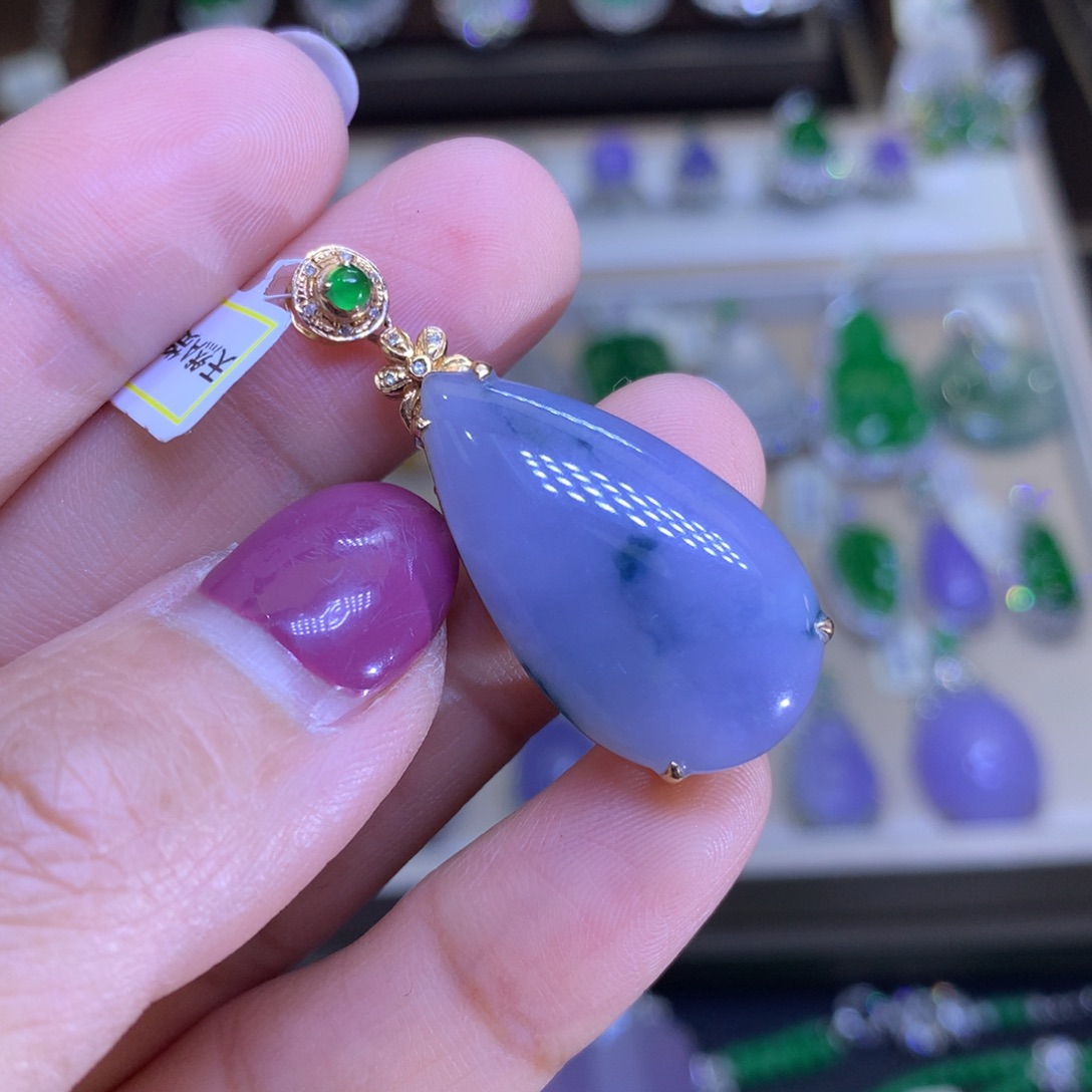 翡翠戒指18K金镶嵌翡翠