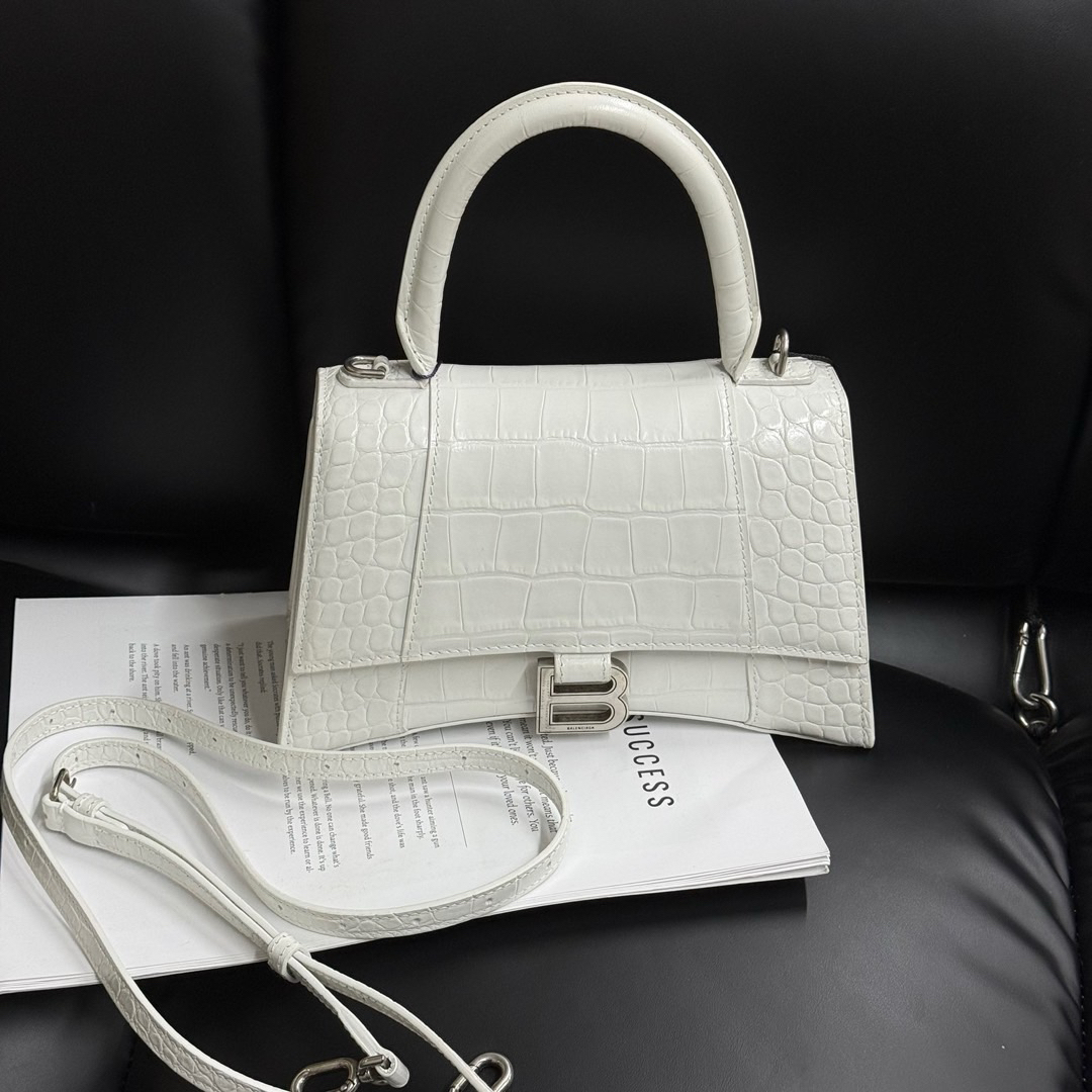95新 Balenciaga/巴黎世家 白银 鳄压牛皮 沙漏s/630764075